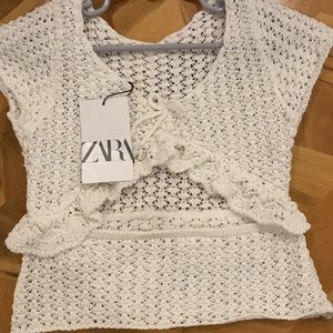 Zara Crochet Sweater Open Back Size 9-10
